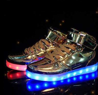 gold light up trainers